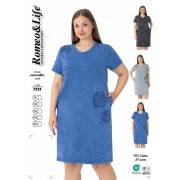 Синя сукня-футболка XL,2XL,3XL,4XL,5XL Romeo Life однотонний 7523-01